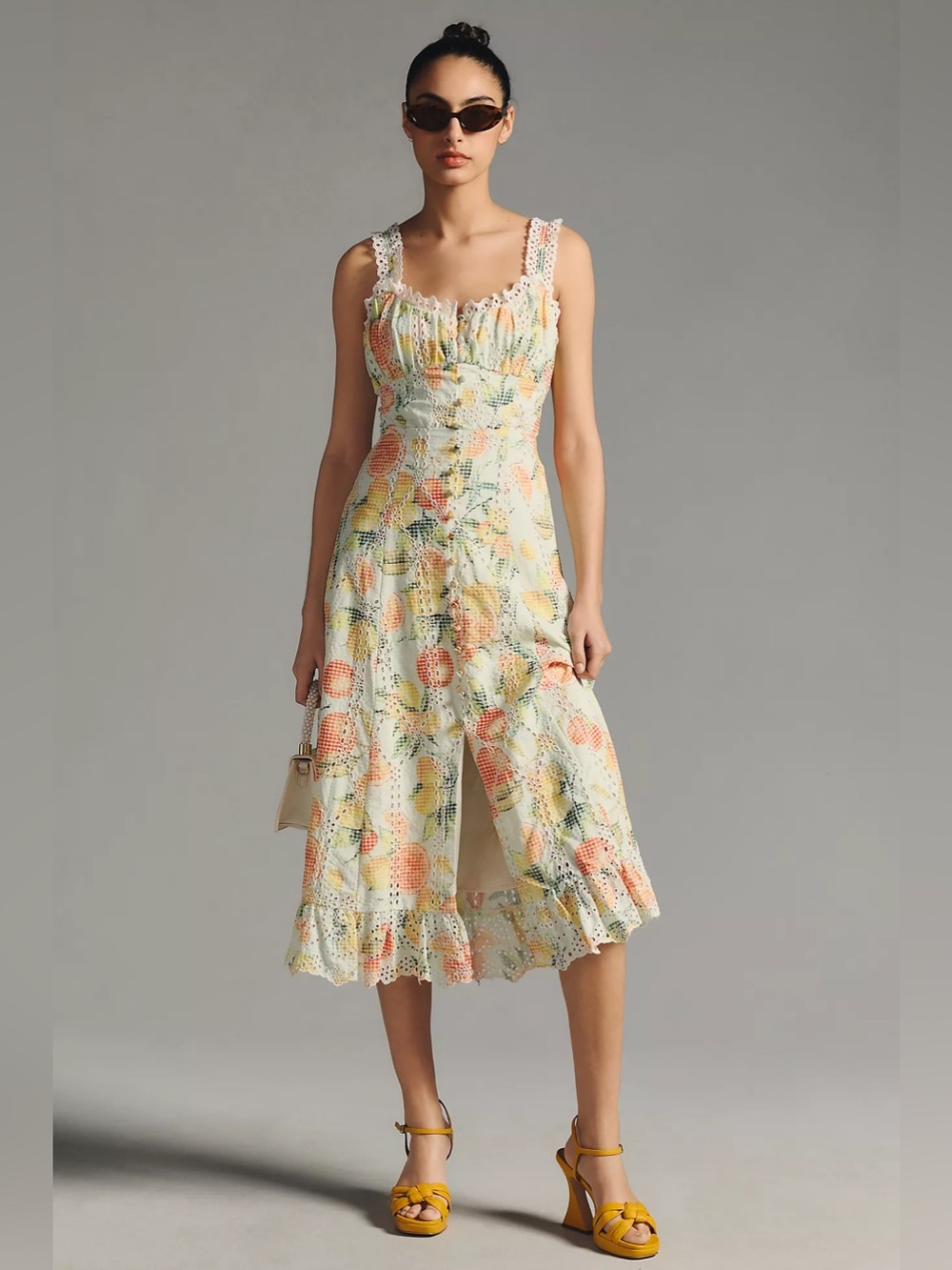 Anthropologie Ruffled Eyelet Dress